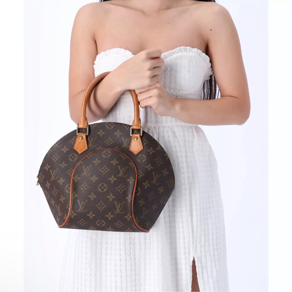 Louis Vuitton Monogram Ellipse PM Handbag M51127 Top Handle Semi Round Satchel